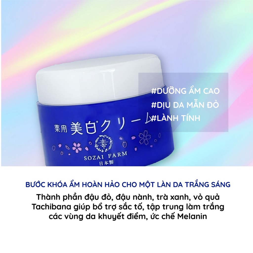 Kem dưỡng trắng da whitening cream Sozai Farm Nhật Bản 300g