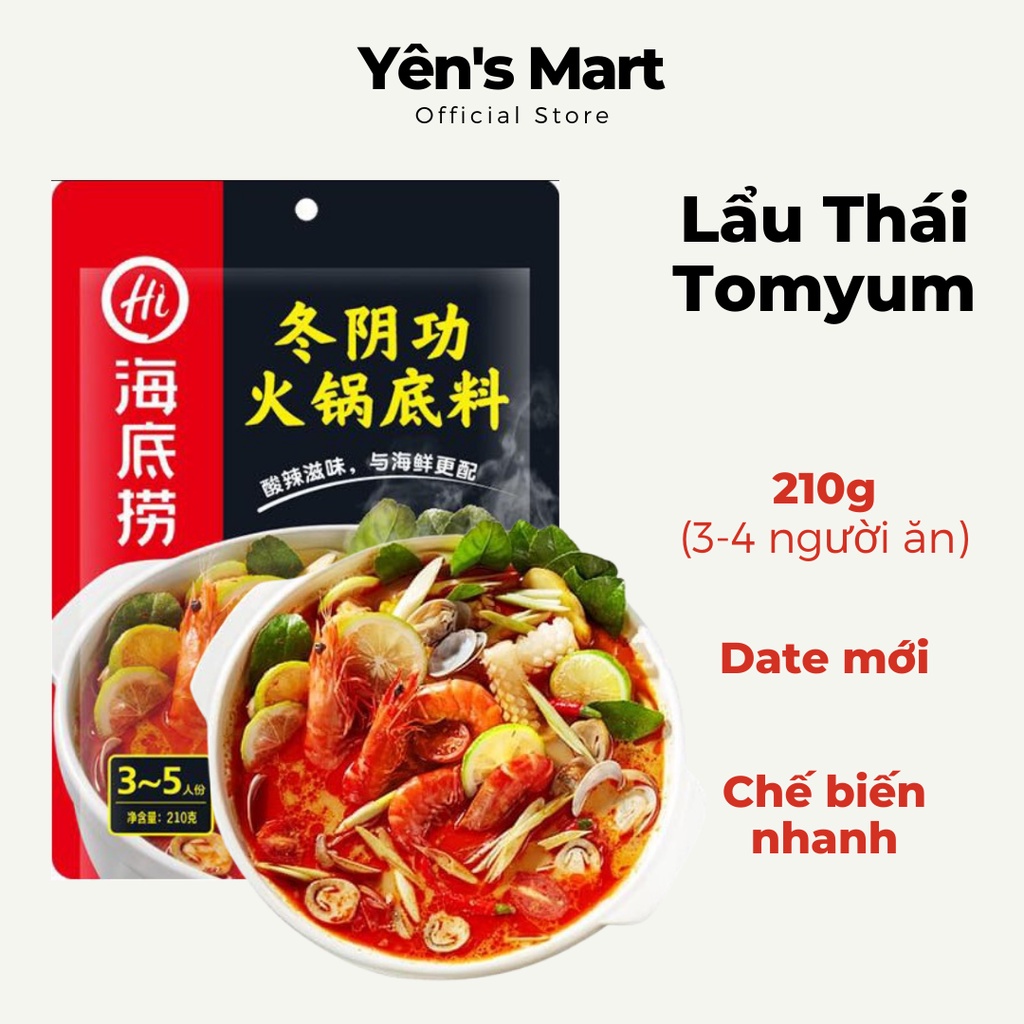 Nước cốt lẩu Thái HAIDILAO Date 2022 chuẩn vị nước lẩu Thái Tomyum 210g
