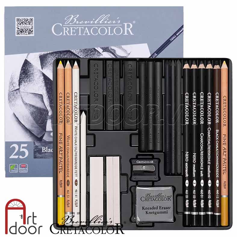 [ARTDOOR] Bộ bút chì chuyên nghiệp CRETACOLOR Black &amp; White 25 món (40026)