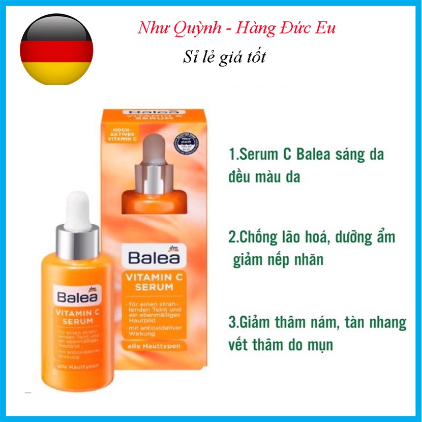 Serum Vitamin C Balea Đức sáng da mờ thâm nếp nhăn ngăn ngừa lão hóa