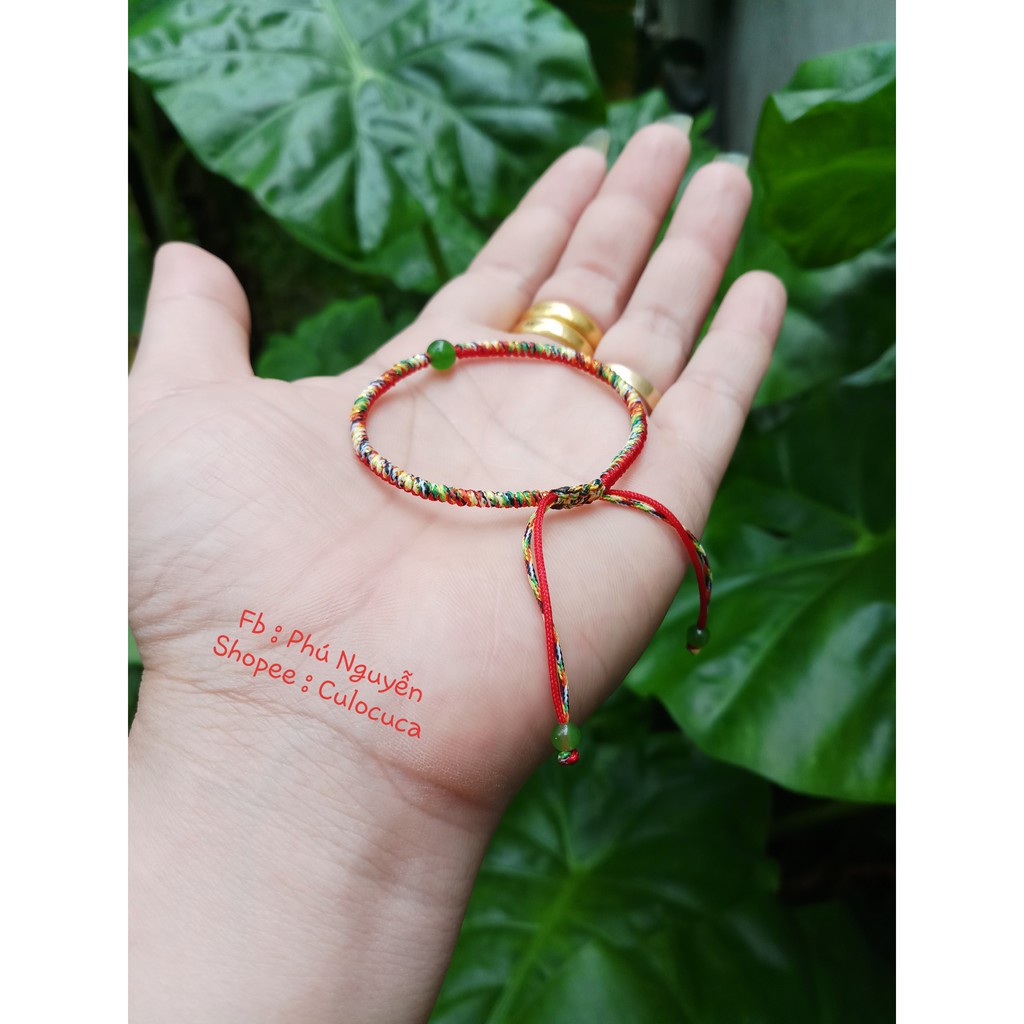 Vòng Chỉ Đỏ Ngũ Sắc Mix Đa Tu Nhien ( Thông báo size cổ tay )