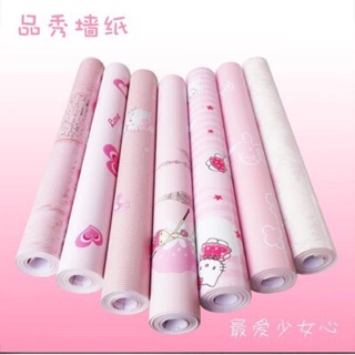 Giấy dân tường hình hello kitty khổ 45cm dài 9m