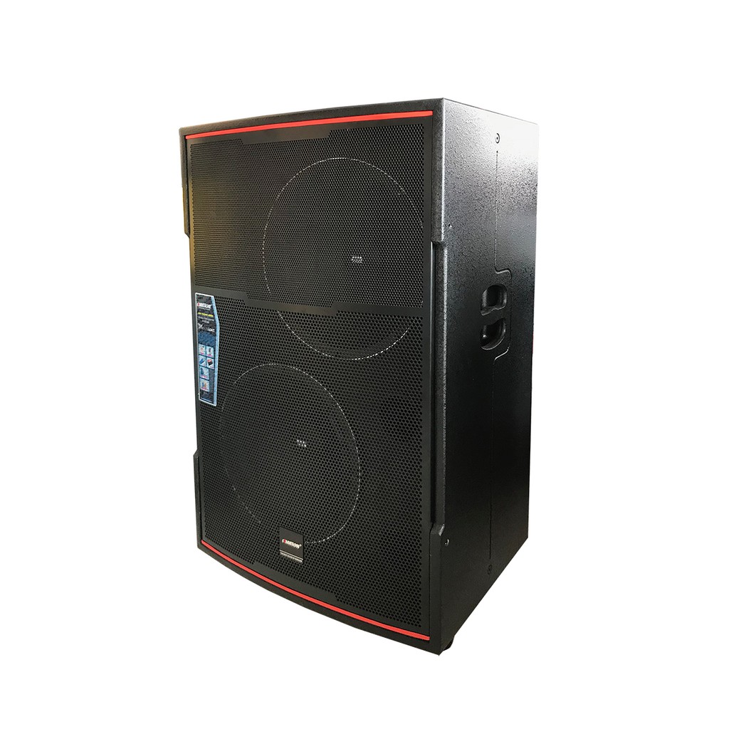 Loa kéo OMATON P-5600K, loa karaoke thùng gỗ bass đôi 30cm, công suất đỉnh 980W, kèm 2 micro UHF