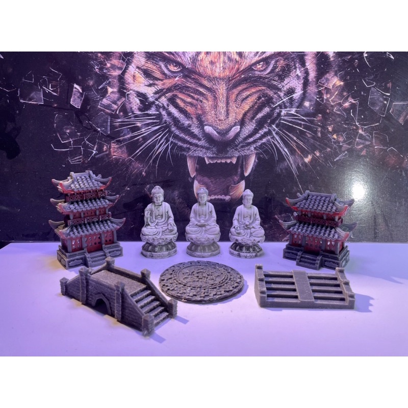 Tượng phật tam thế trang trí tiểu cảnh, non bộ, sân vườn