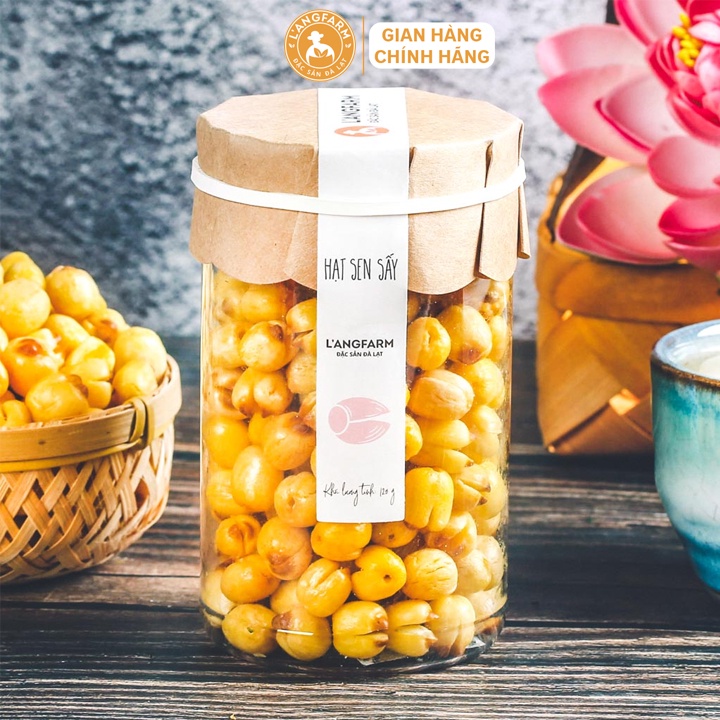 Hạt sen sấy L'angfarm, 150g bịch mẫu kraft 1 mặt trong, 120g hũ tobita