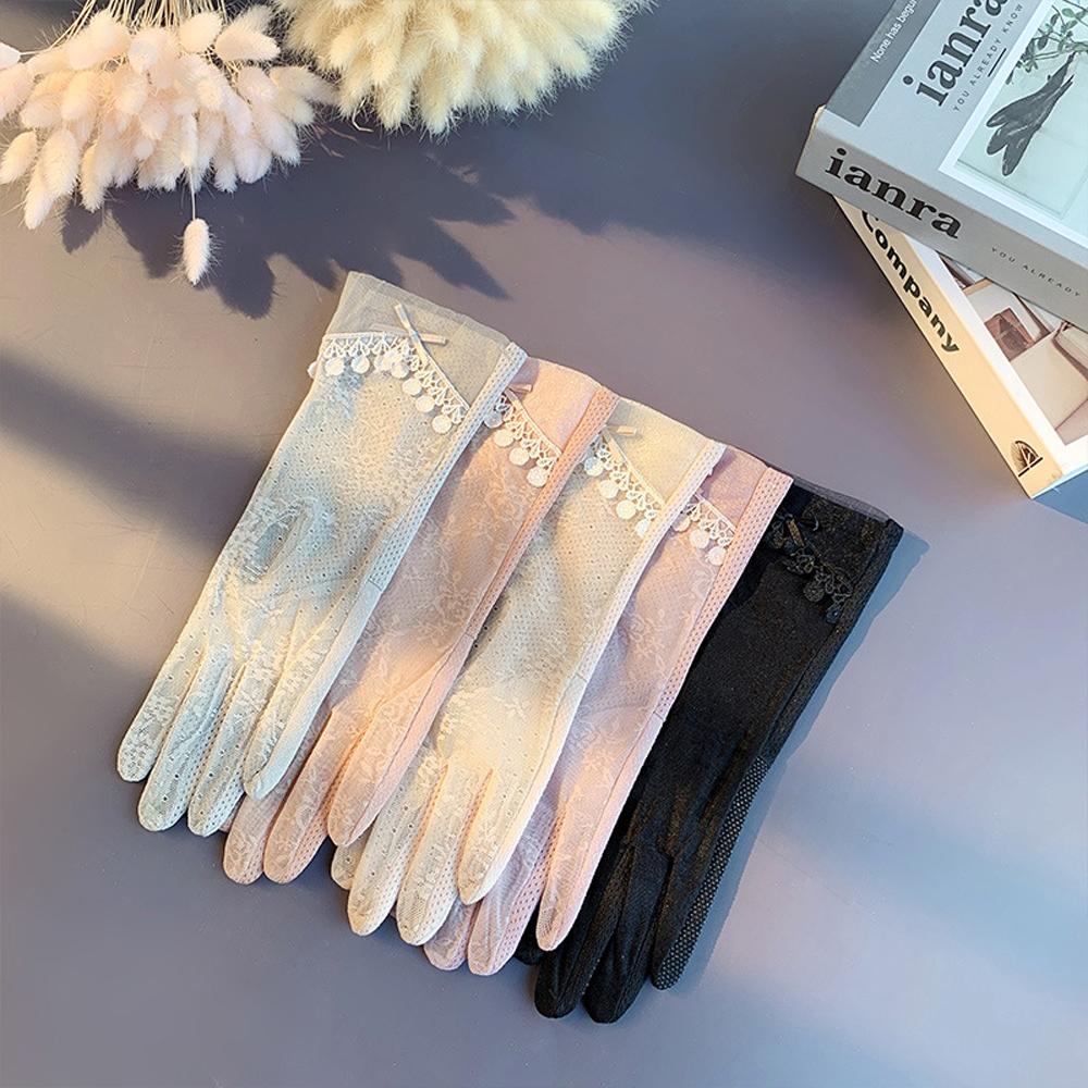 DARNELL Găng Tay Lái Xe Năm Ngón Thoáng Khí Chống Tia UV Cho Nữ