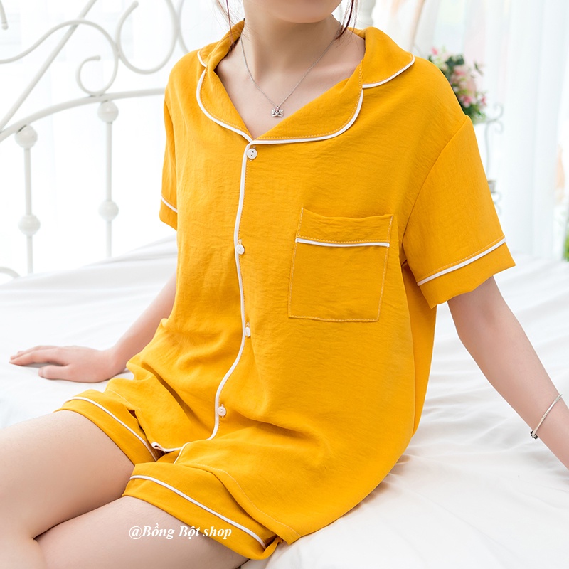 BỘ ĐỒ NGỦ MẶC NHÀ CỘC TAY TRƠN MÀU CHẤT ĐŨI HOT HÈ 2022