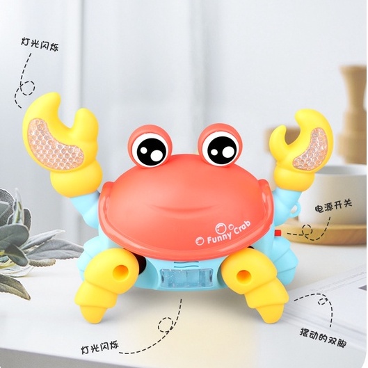 Đồ chơi con cua chạy pin có nhạc phát sáng vui nhộn cho bé