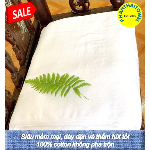 [HÀNG LOẠI A] Khăn tắm trắng khách sạn khổ lớn 70cmx140cm (500 gram) Sợi bông/ cotton