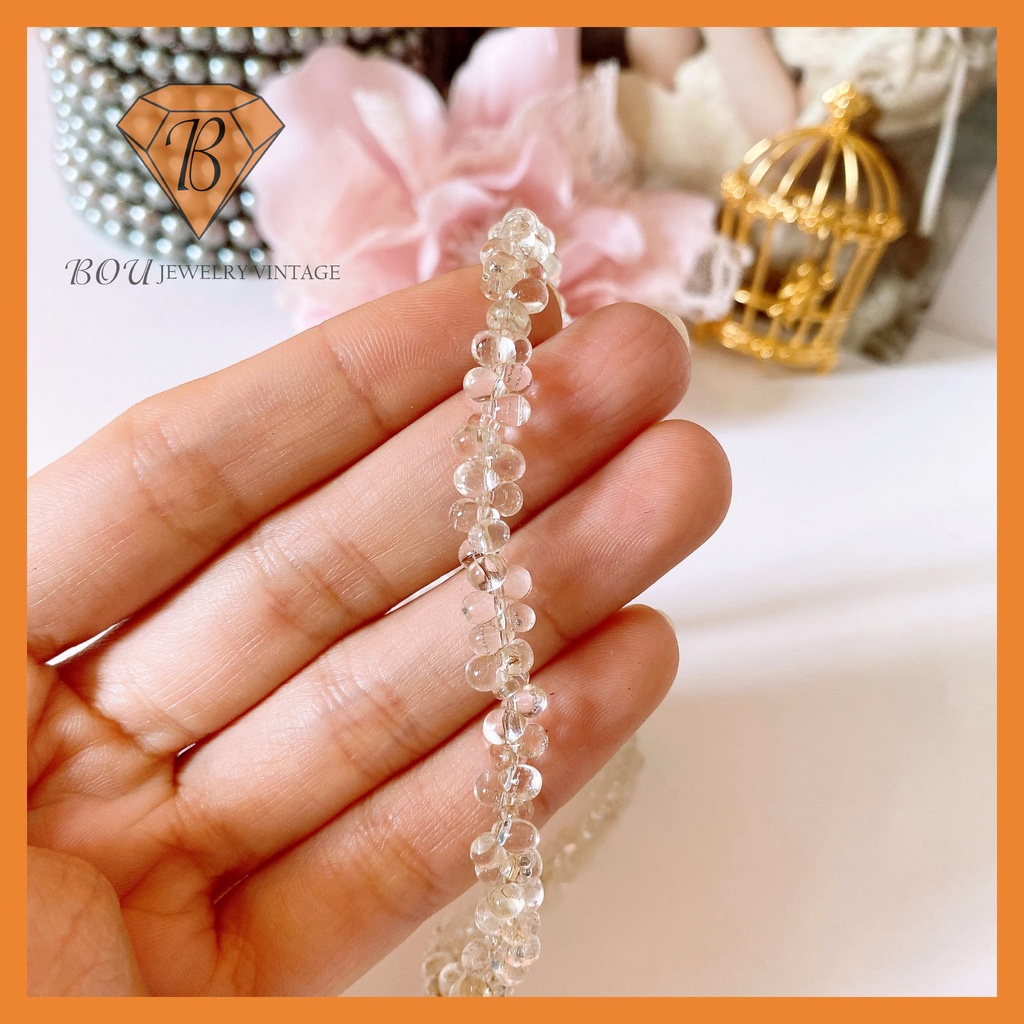 VÒNG CỔ ĐÁ TRẮNG SECONDHAND TRANG SỨC SI NHẬT BẢN BOU JEWELRY VINTAGE MÃ VC336