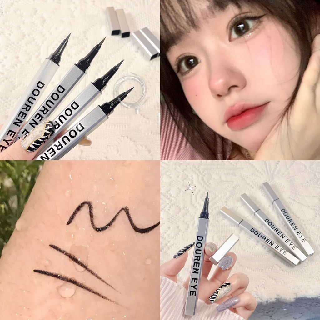 Douren Bút Kẻ Mắt Ống Vuông Nhỏ Không Thấm Nước Và Mồ Hôi Lâu Trôi Không Gây Chóng Mặt Siêu Mỏng Thích Hợp Cho Các Bữa Tiệc Lười