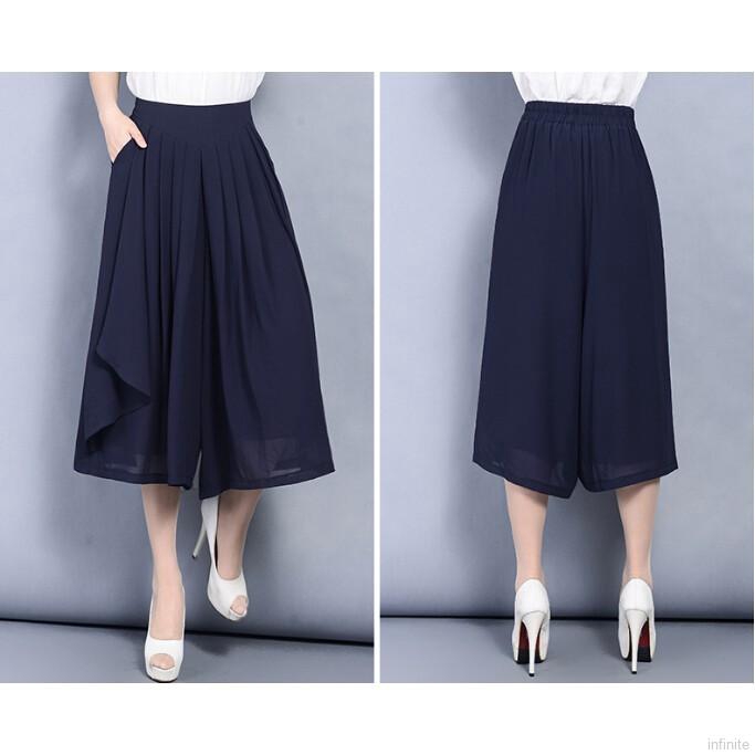 Quần lửng ống rộng lưng cao thời trang cho nữ | BigBuy360 - bigbuy360.vn