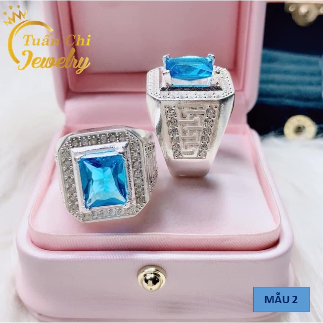 Nhẫn Nam ♥️FREESHIP♥️ Nhẫn Bạc Nam Đính Đá Cá Tính, Đẳng Cấp Nhất