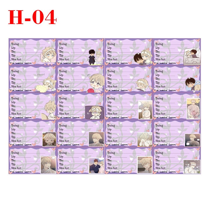 Nhãn vở anime No LOve Zone