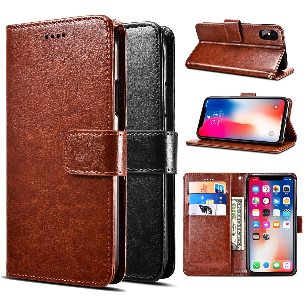 Leather Flip Case for OPPO CPH1923 CPH2015 CPH1909 X9009 CPH1819 CPH2083 CPH2043 CPH2020 RMX1821 Phone Cover