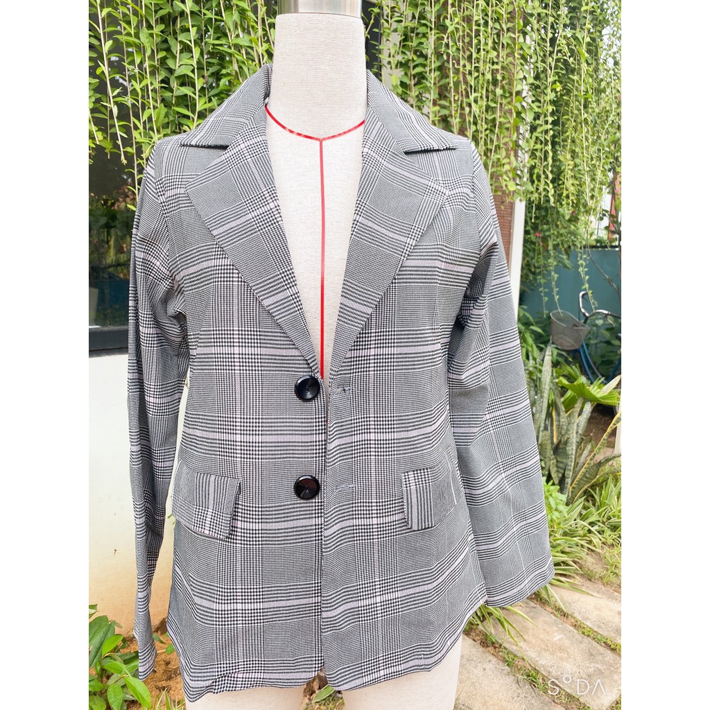 áo blazer kẻ phom rộng phong cách hàn quốc chất đẹp
