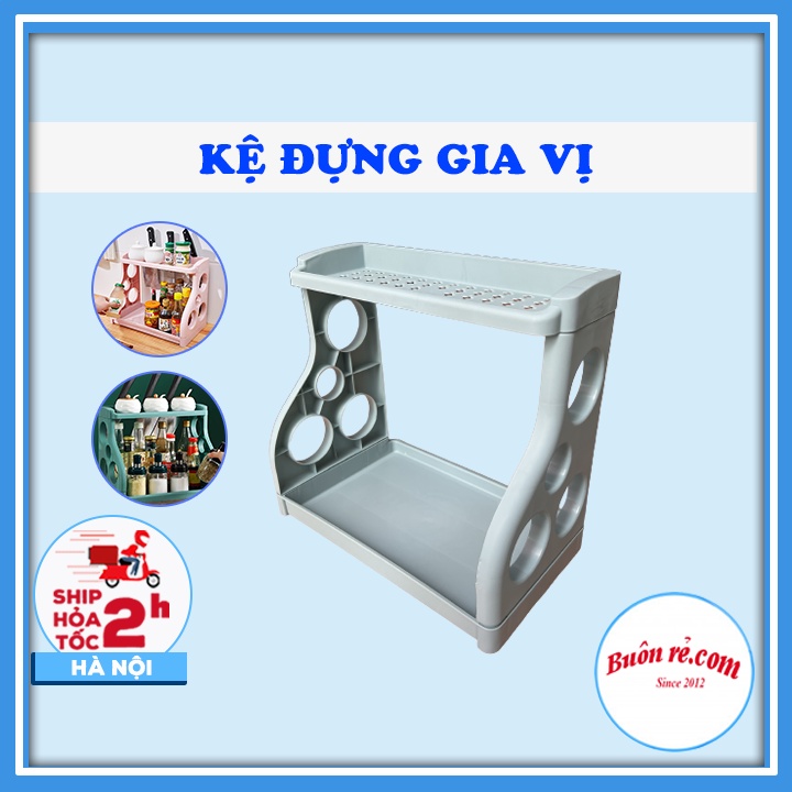 Kệ đựng gia vị thân BONG BÓNG hai tầng - Kệ đựng gia vị ô tròn tiện ích BR01669