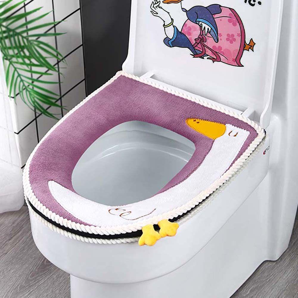 Vỏ Bọc Bệ Ngồi Toilet Bằng Vải Bông Ấm Áp Giặt Được Dành Cho Nhà Tắm