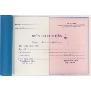 Biên lai thu tiền 2 liên khổ 10x15cm (Combo 10 cuốn)