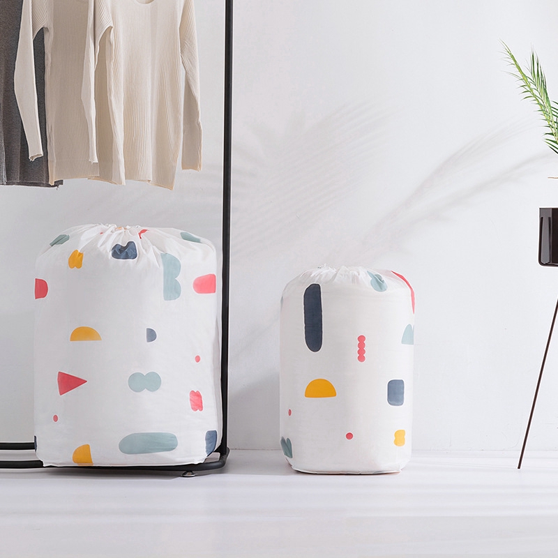 Túi đựng quần áo/ chăn mền chống bụi bẩn in họa tiết hình học độc đáo tiện dụng