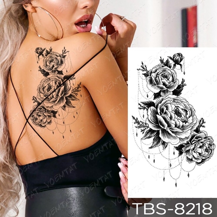 [Hàng mới về] Hình xăm dán tạm thời trang trí chống nước họa tiết hoa đẹp mắt nhiều màu sắc