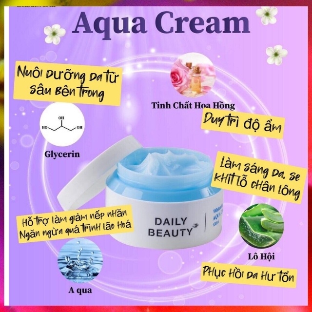 [SPA CAO CẤP]Kem Dưỡng Ẩm Cho Da Whitening &amp; Anti-WrinKle Aqua Cream Dưỡng Da,Cấp Nước,Chống Khô Da,Chống Nhăn,Dưỡng Ẩm
