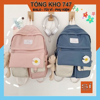 Sỉ Balo thời trang- BL210, Balo hoa cúc, chất vải chống thấm nước