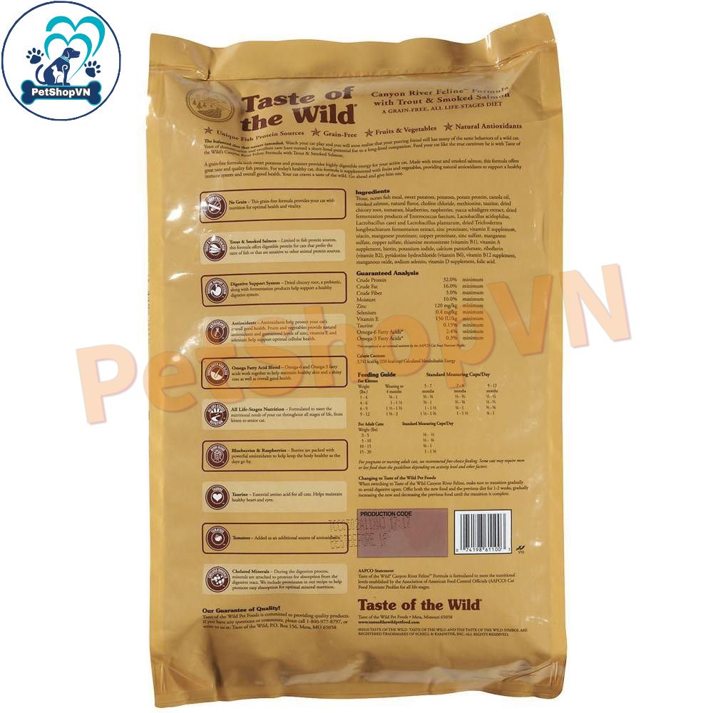 Thức Ăn Cho Mèo Hạt TASTE OF THE WILD CANYON RIVER Vị Cá Hồi Vân & Cá Hồi Xông Khói
