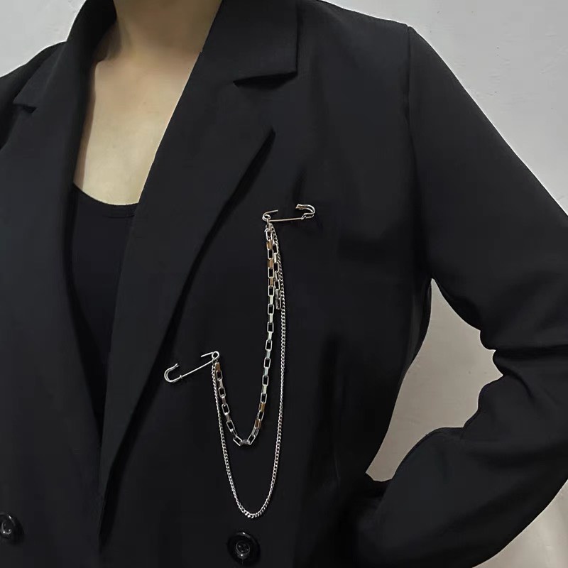 Ghim cài áo quần đa năng chain xích rơi trang trí Ghim cài đôi trang trí quần áo túi xách