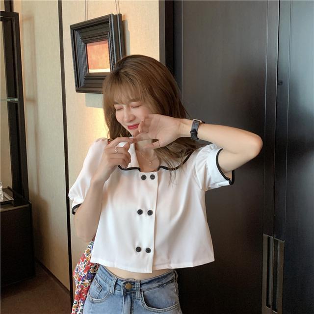 Áo Sơ Mi Cổ Búp Bê Tay Ngắn Phồng JL-TX-318