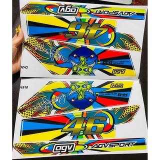 Ddxm-v15- bộ tem chế dán cho xe dream số 46 agv sport