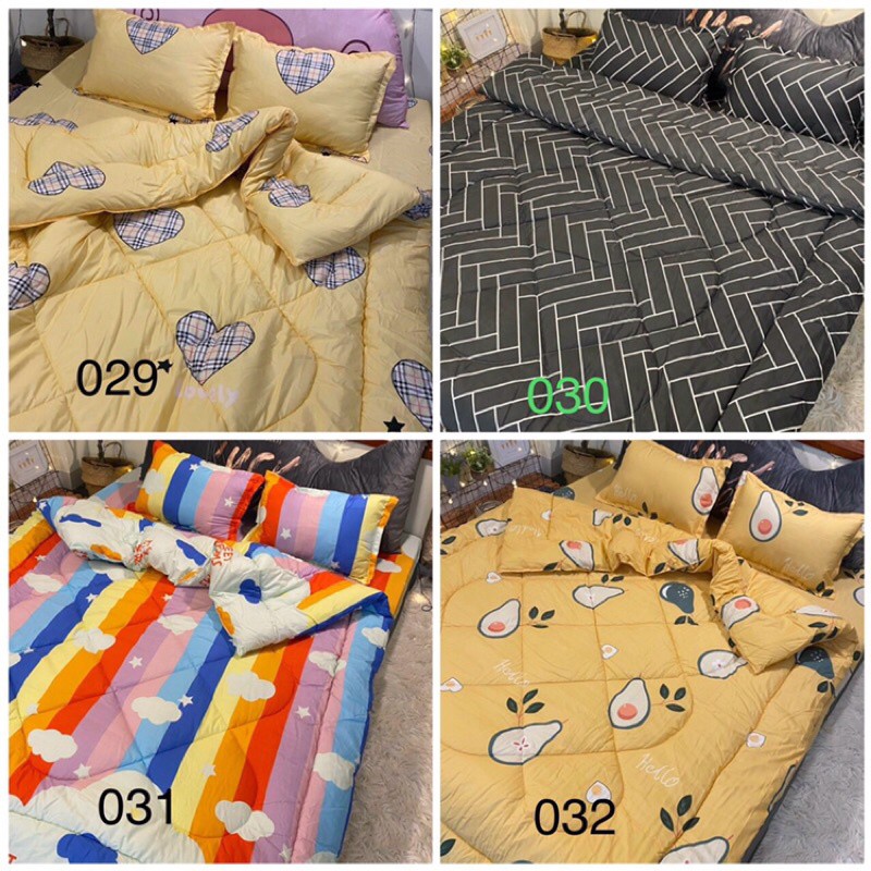 Trọn bộ 5 món ga gối chăn phao Poly Cotton có ruột bông dày loại 1 mẫu mới 2021 ( nhắn chọn mẫu ) | BigBuy360 - bigbuy360.vn