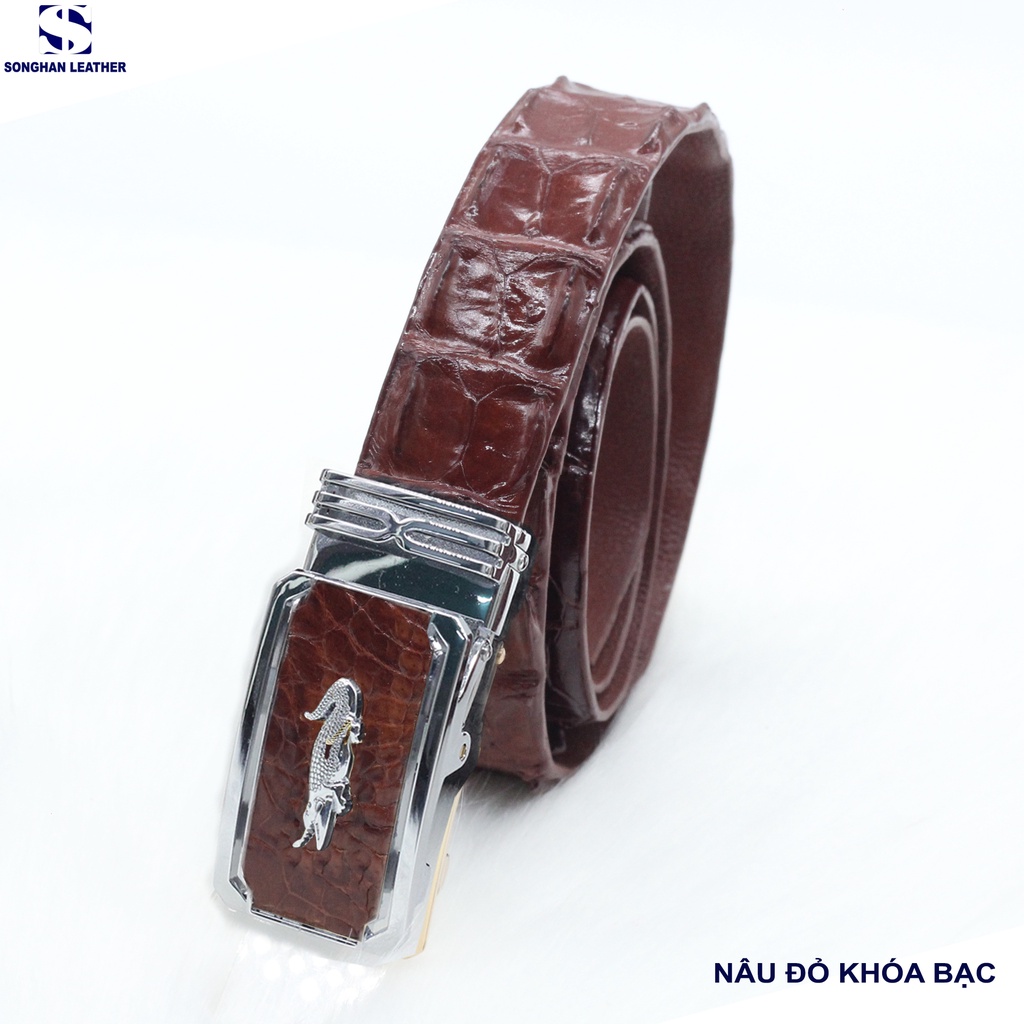 Dây Lưng da cá sấu, dây nịt nam da 3.5cm bản liền không nối.BH 12 tháng kèm mặt Cao Cấp Không Rỉ, Mạ Chống Xước