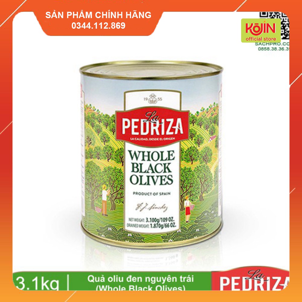 Quả Olive Đen Nguyên Trái Kojin Hiệu Le Pedriza Nhập Khẩu Tây Ban Nha Hộp Thiếc 3kg
