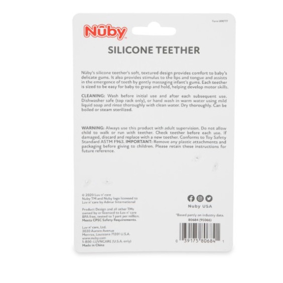 Gặm nướu Nuby Silicon siêu mềm dành cho bé từ 3 tháng tuổi trở lên