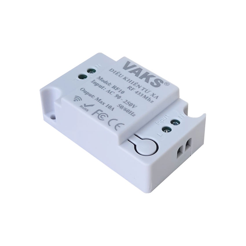 Bộ công tắc điều khiển từ xa xuyên tường, tần số cao 433Mhz, 220V 1000W - RF10 và remote nút nhấn vuông 1,2,3 nút