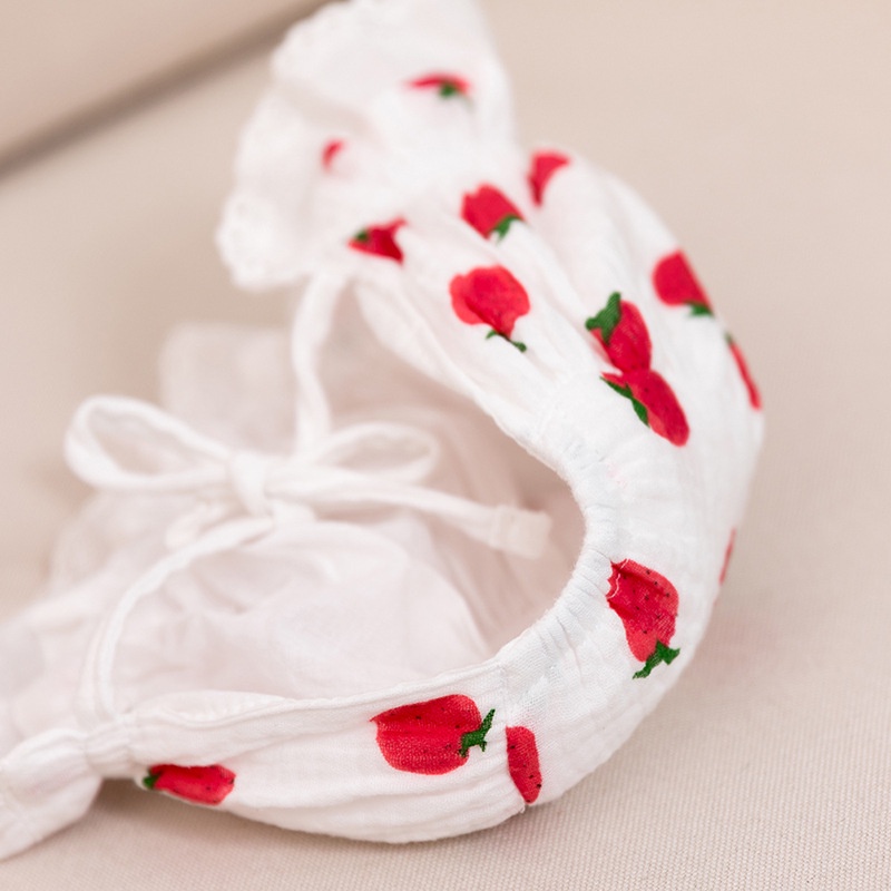 Mũ Cotton Mềm In Họa Tiết Quả Dâu Thời Trang Xuân Hè Cho Bé Sơ Sinh