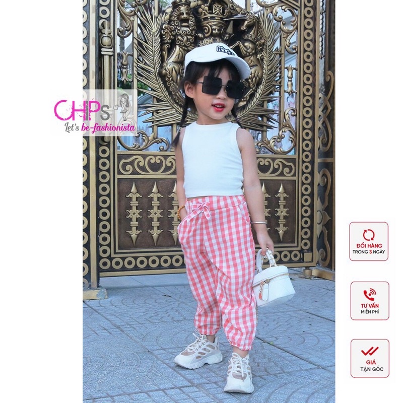 Quần Bom Lanh lụa Kẻ Caro Mềm Mát Mùa Hè Cho Bé Yêu