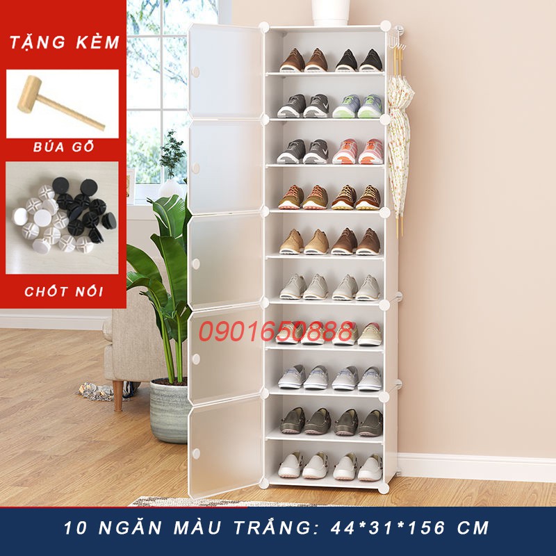 [TỦ GIÀY 10-12 NGĂN] Tủ nhựa đựng giày lắp ghép - Kệ để giày đa năng