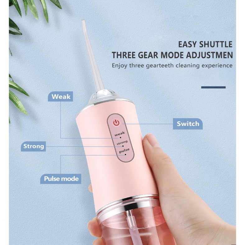 [BẢN QUỐC TẾ] Máy Tăm Nước Cầm Tay Vệ Sinh Răng Miệng Oral Irrigator - Tăm nước Sạc Pin, Chống Nước- Tặng Kèm 1 Rơ Lưỡi