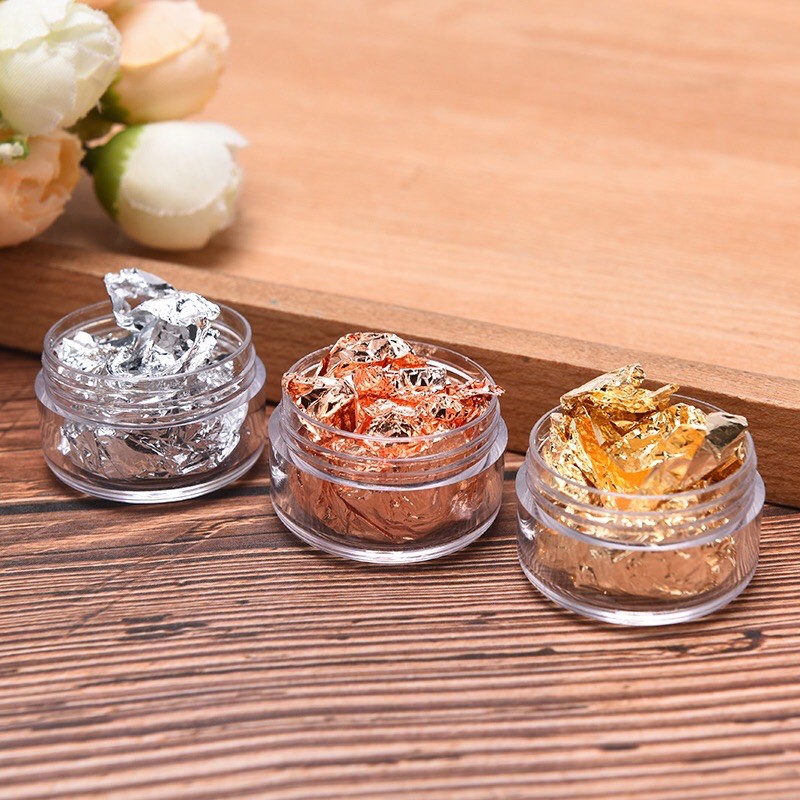 Nhũ giấy vàng bạc-lá nhôm phụ kiện nail