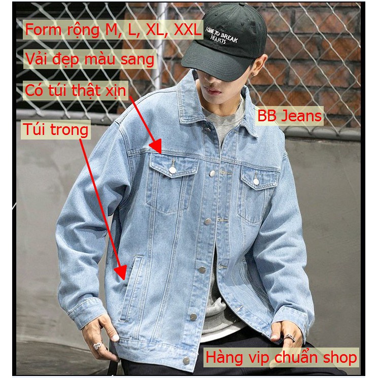 Áo khoác jean nam nữ có mũ sau jean form rộng màu xám xanh cực đẹp size M-L-XL CHI26