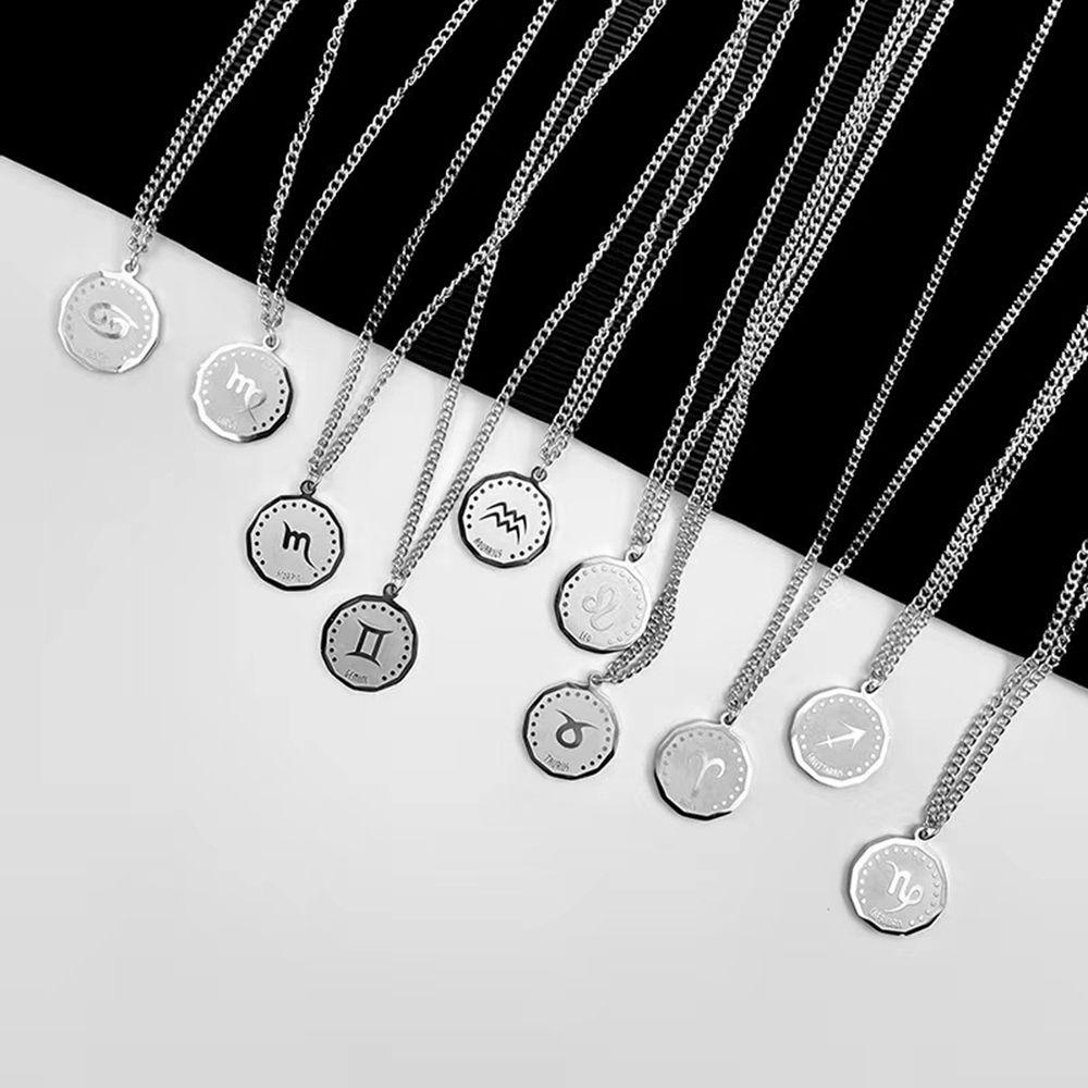 AROMA Vòng cổ Thép Titan Mặt Đồng Xu Độc Đáo Thời Trang Cho Cặp Đôi