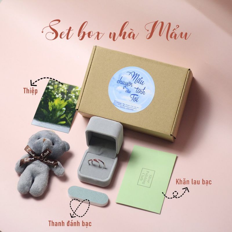 Nhẫn bạc Hạt Đậu đỏ- Nhẫn bạc cặp đôi - - Mẩu chuyện tình của tôi
