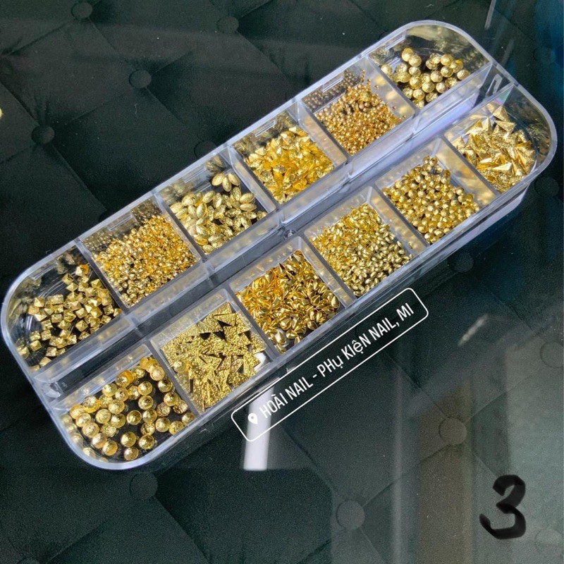 khay kim loại trang trí nail 12 mẫu/1 khay nhiều y hình - phụ kiện nail
