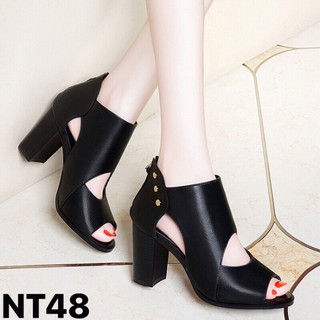 GIÀY BOOT CAO GÓT ĐẾ VUÔNG 10 PHÂN (NT48)