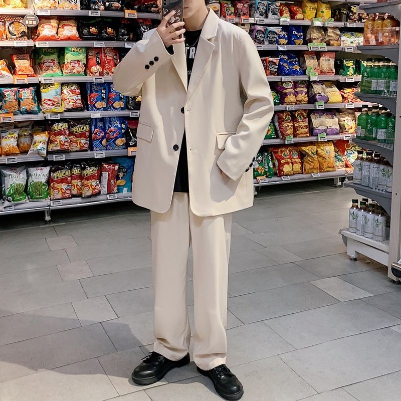 Áo khoác vest dáng rộng màu trơn phong cách Hàn Quốc thời trang thu đông cho nữ