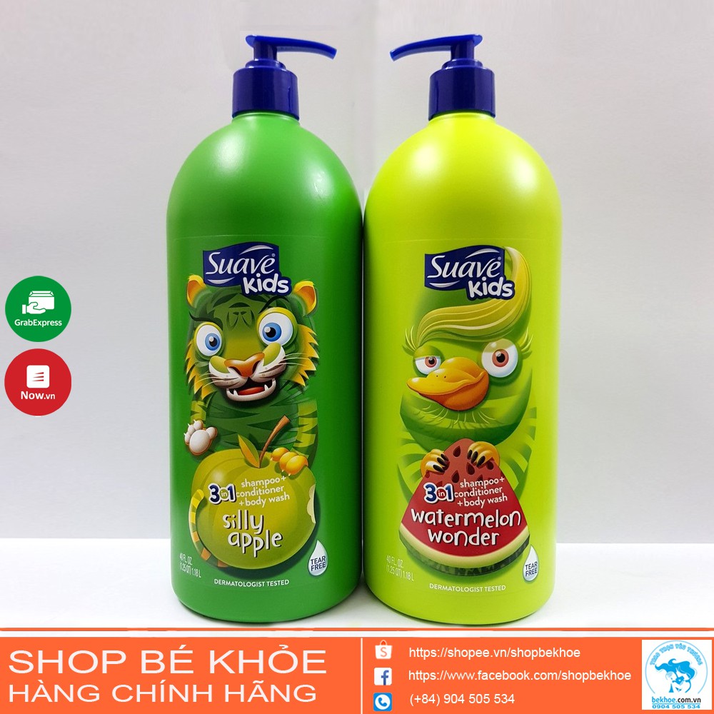 [Mã SMKB151 giảm 10% đơn 500.000Đ] Sữa tắm gội cho bé Suave kids 532ml - 828ml - 1180ml