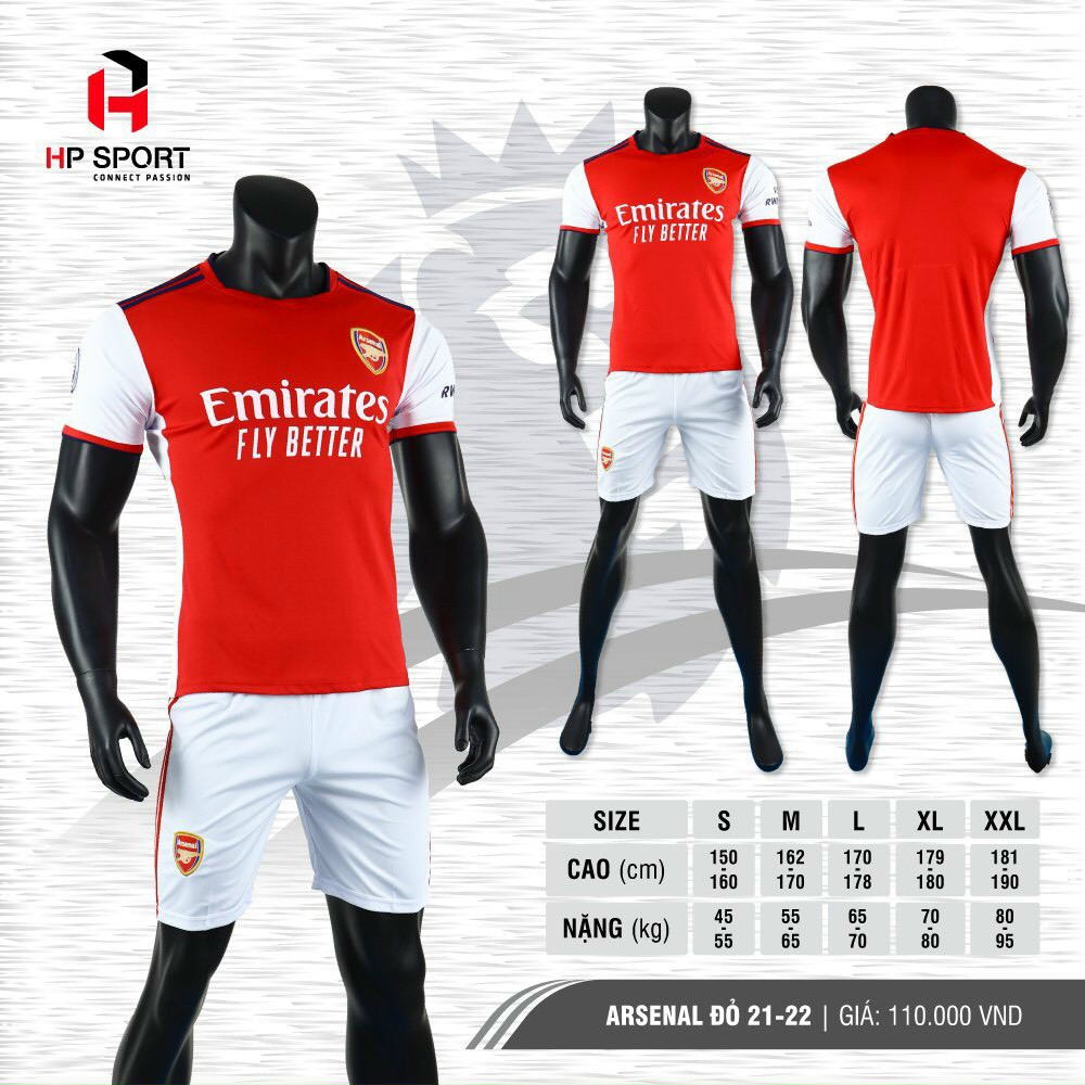 [ SIÊU RẺ GIA ĐÌNH ] ÁO BÓNG ĐÁ BỘ QUẦN ÁO BÓNG ĐÁ ARSENAL 2022 mùa giải mới thun lạnh đẹp