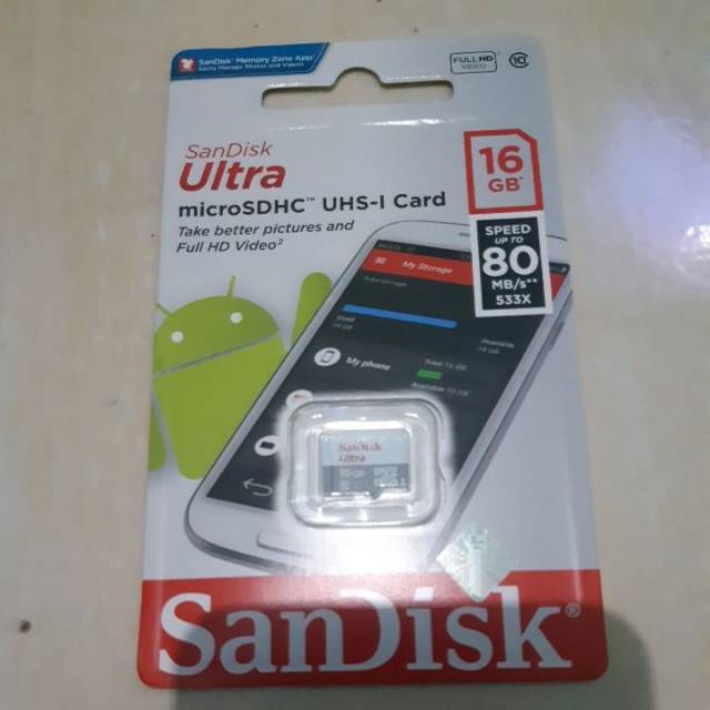 Thẻ Nhớ Micro Class 10 / 16gb Hiệu Sandisk